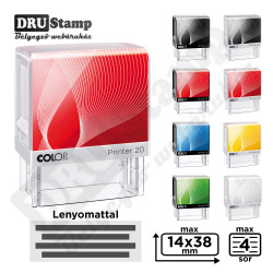 COLOP Printer IQ 20 bélyegző FEHÉR kerettel és egyedi lenyomattal (max 14x38 mm)
