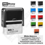 Bélyegző készítés egyéni vállalkozóknak - COLOP Printer C30 bélyegző egyedi lenyomattal