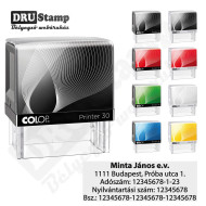 Bélyegző készítés egyéni vállalkozóknak - COLOP Printer IQ 30 bélyegző egyedi lenyomattal