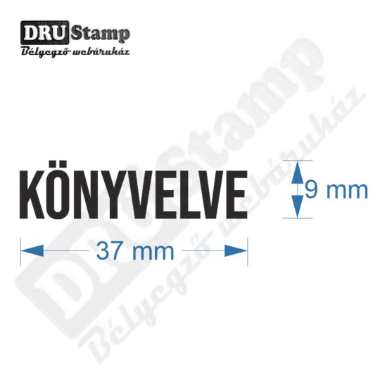 KÖNYVELVE feliratú bélyegző
