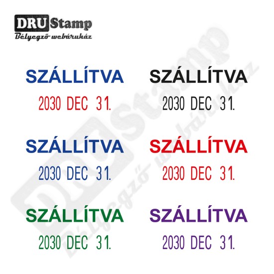 SZÁLLÍTVA dátum bélyegző