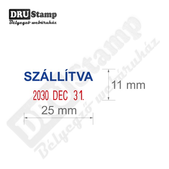 SZÁLLÍTVA dátum bélyegző