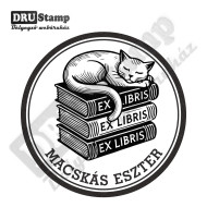 EX LIBRIS bélyegző - Cicás V08 (Ø40mm)