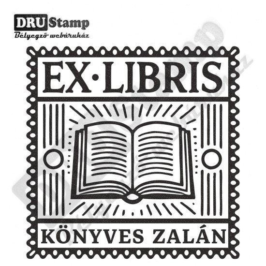 EX LIBRIS bélyegző - Könyves V01 (40x40 mm)