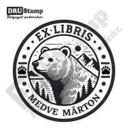 EX LIBRIS bélyegző - Medvés V02 (Ø40mm)