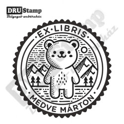 EX LIBRIS bélyegző - Medvés V03 (Ø40mm)