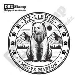 EX LIBRIS bélyegző - Medvés V04 (Ø40mm)