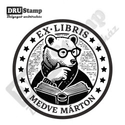 EX LIBRIS bélyegző - Medvés V05 (Ø40mm)