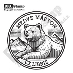 EX LIBRIS bélyegző - Medvés V06 (Ø40mm)