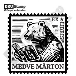 EX LIBRIS bélyegző - Medvés V07 (40x40 mm)