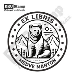 EX LIBRIS bélyegző - Medvés V09 (Ø40mm)