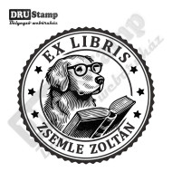 EX LIBRIS bélyegző - Kutyás V01 (Ø40mm)