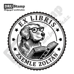 EX LIBRIS bélyegző - Kutyás V01 (Ø40mm)
