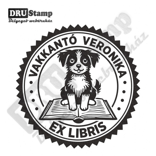 EX LIBRIS bélyegző - Kutyás V02 (Ø40mm)