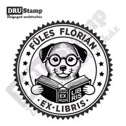 EX LIBRIS bélyegző - Kutyás V03 (Ø40mm)