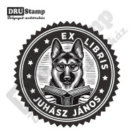 EX LIBRIS bélyegző - Kutyás V05 (Ø40mm)