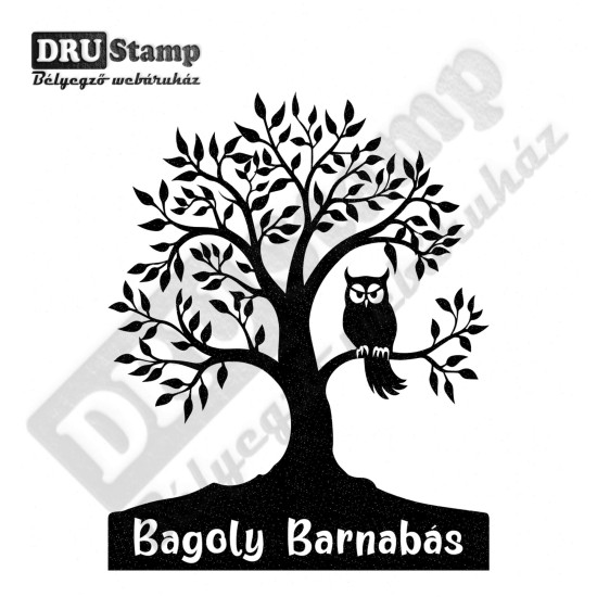 EX LIBRIS bélyegző - Baglyos V01 (40x50mm)