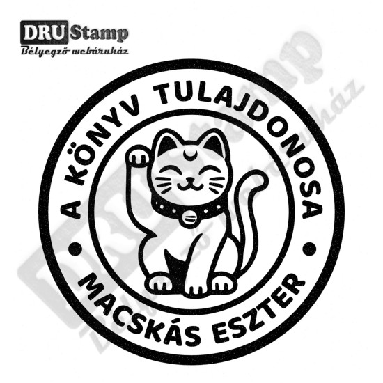 EX LIBRIS bélyegző - Cicás V11 (Ø40mm)