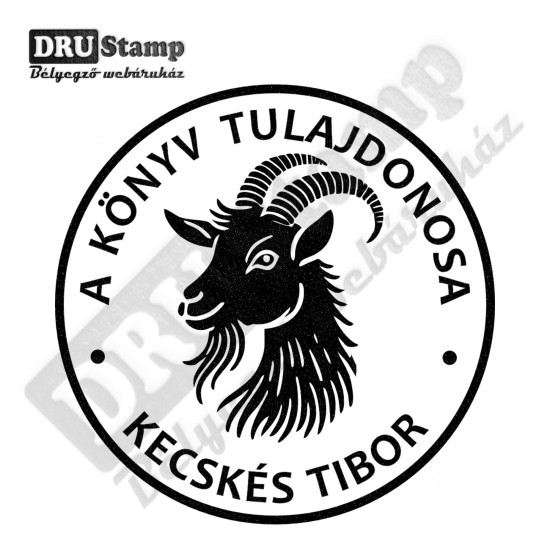 EX LIBRIS bélyegző - Kecskés V02 (Ø40mm)