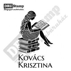 EX LIBRIS bélyegző - Könyvmoly V08 (30x50mm)