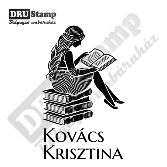 EX LIBRIS bélyegző - Könyvmoly V08 (30x50mm)
