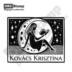 EX LIBRIS bélyegző - Könyvmoly V09 (50x40mm)