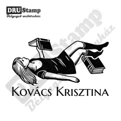 EX LIBRIS bélyegző - Könyvmoly V11 (50x30mm)