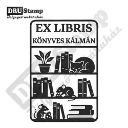 EX LIBRIS bélyegző - Könyvespolc V03 (40x60 mm)