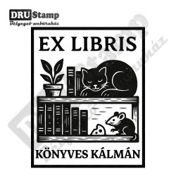 EX LIBRIS bélyegző - Könyvespolc V04 (40x50 mm)