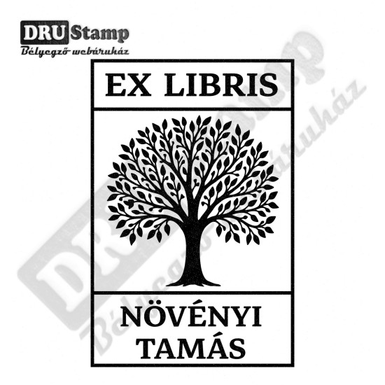 EX LIBRIS bélyegző - Fa V01 (40x60 mm)