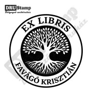 EX LIBRIS bélyegző - Fa V03 (Ø40mm)