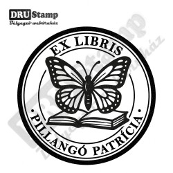 EX LIBRIS bélyegző - Pillangós V01 (Ø40mm)