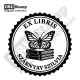 EX LIBRIS bélyegző - Pillangós V02 (Ø40mm)