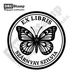 EX LIBRIS bélyegző - Pillangós V03 (Ø40mm)