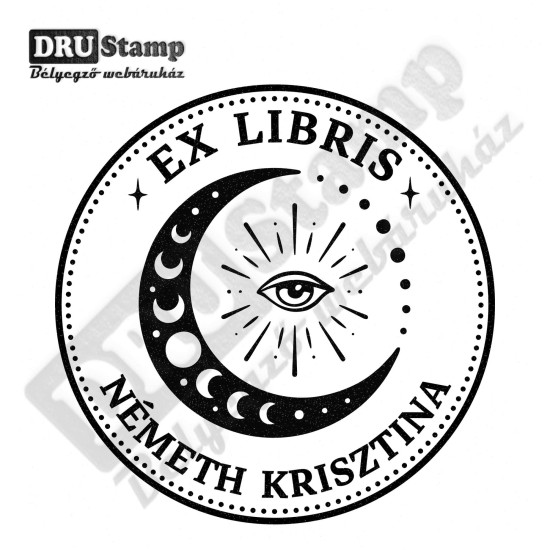 EX LIBRIS bélyegző - Hold V02 (Ø40mm)