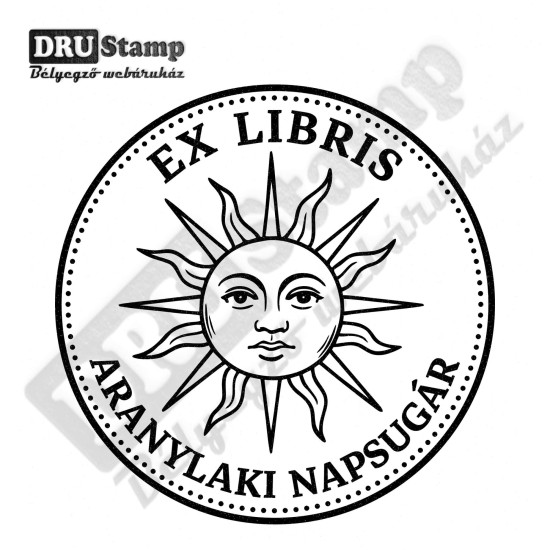 EX LIBRIS bélyegző - Nap V01 (Ø40mm)