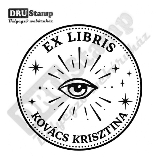 EX LIBRIS bélyegző - Mindent látó szem V01 (Ø40mm)