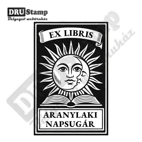 EX LIBRIS bélyegző - Nap V02 (40x60 mm)
