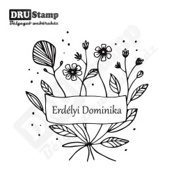 EX LIBRIS bélyegző - Virágos keretes V02 (50x50mm)