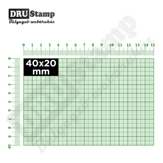 Fabélyegző 40 x 20 mm-es négyszög alakú lenyomattal Fabélyegző 40 x 20 mm-es négyszög alakú lenyomattal