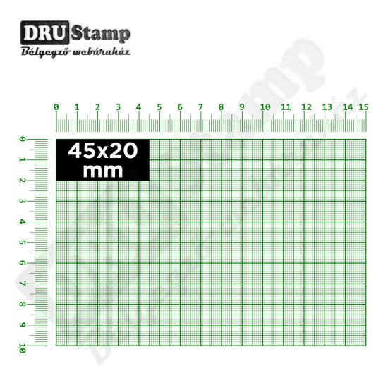 Fabélyegző 45 x 20 mm-es négyszög alakú lenyomattal Fabélyegző 45 x 20 mm-es négyszög alakú lenyomattal