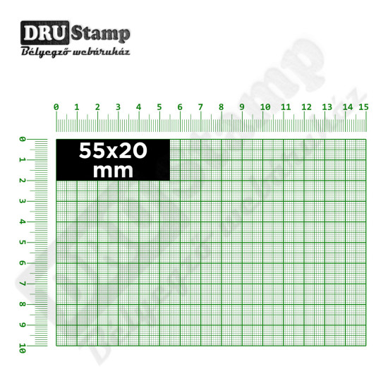 Fabélyegző 55 x 20 mm-es négyszög alakú lenyomattal Fabélyegző 55 x 20 mm-es négyszög alakú lenyomattal