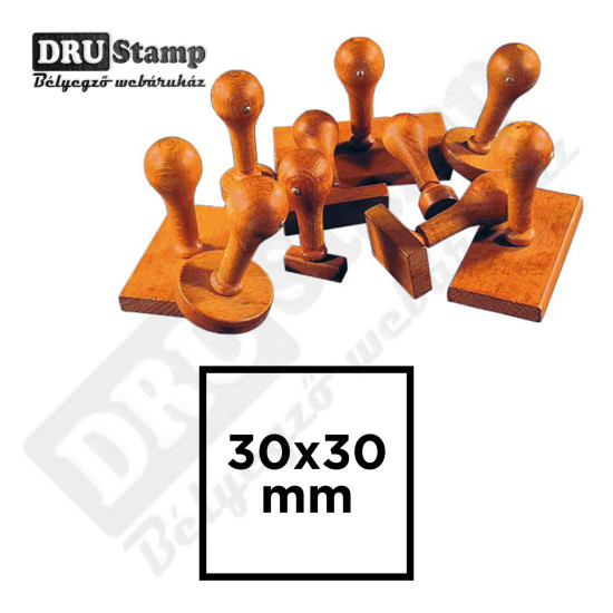 Fabélyegző 30 x 30 mm-es négyszög alakú lenyomattal