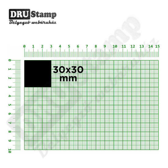 Fabélyegző 30 x 30 mm-es négyszög alakú lenyomattal