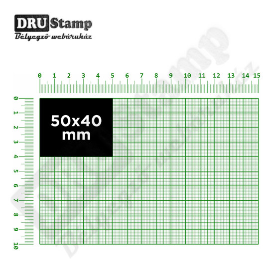 Fabélyegző 50 x 40 mm-es négyszög alakú lenyomattal Fabélyegző 50 x 40 mm-es négyszög alakú lenyomattal