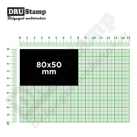 Fabélyegző 80 x 50 mm-es négyzet alakú lenyomattal