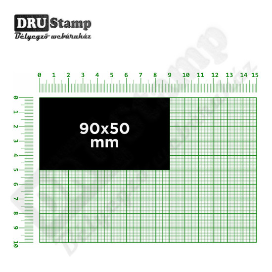 Fabélyegző 90 x 50 mm-es négyzet alakú lenyomattal