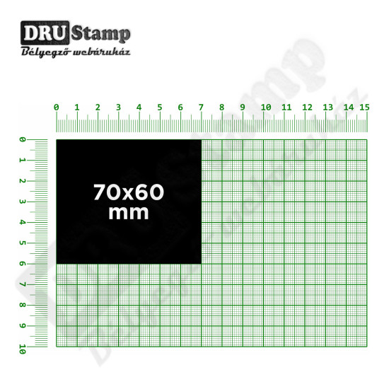 Fabélyegző 70 x 60 mm-es négyszög alakú lenyomattal