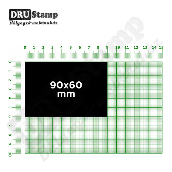 Fabélyegző 90 x 60 mm-es négyszög alakú lenyomattal