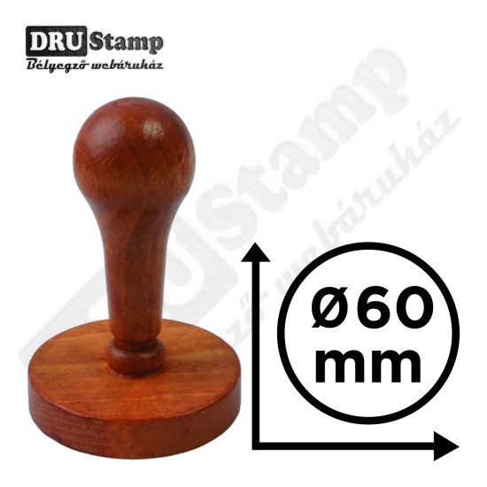 Fabélyegző Ø60 mm átmérőjű KÖR alakú lenyomattal Fabélyegző Ø60 mm átmérőjű KÖR alakú lenyomattal